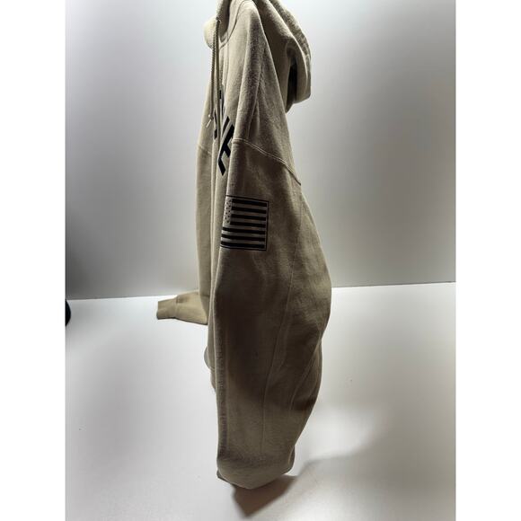 Men’s Hoodie Sz XL Graphic Army Scout Pullover Beige With Old Ironsides Patch - Picture 4 of 9